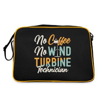 Wind Turbine Tech No Coffee Windmill Coffee Lover - Retro Tasche - Schwarz/Gold - Hinten