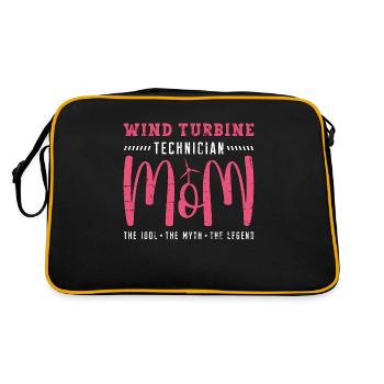 Wind Turbine Technician Mom The Idol Green Energy - Retro Tasche - Schwarz/Gold - Hinten