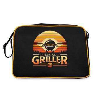Griller en série cadeau père maître du barbecue - Sac Retro - noir/or - Dos