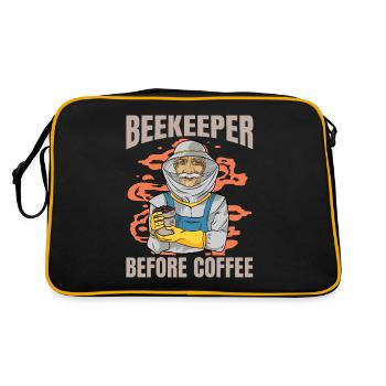 Beekeeper Before Coffee Bee Farmer Coffee Lover - Retro Bag - black/gold - Back