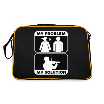 Violoniste Mon problème Ma solution Pictogramme Papa - Sac Retro - noir/or - Dos