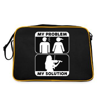 Violoniste Mon problème Mon pictogramme Maman Musicien - Sac Retro - noir/or - Dos
