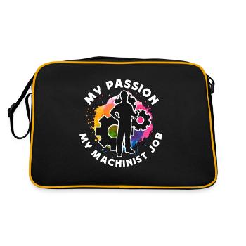 Machinist My Passion My Machinist Job CNC Operator - Retro Bag - black/gold - Back