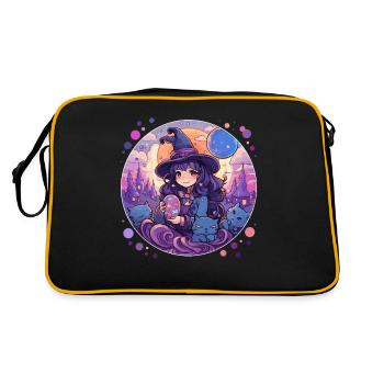 Sorcières Costume Halloween Anime Sorcière Kawaii - Sac Retro - noir/or - Dos