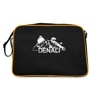 Denali, Mount McKinley, Alaska Mountain, USA - Retro Bag - black/gold - Back