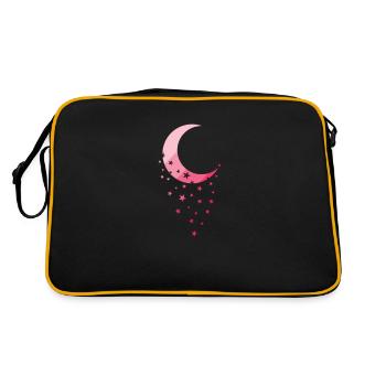 Moon with asterisk night sky - Retro Bag - black/gold - Back