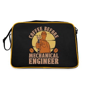 Mechanical Engineer Coffee Repairman Coffee Lover - Retro Tasche - Schwarz/Gold - Hinten