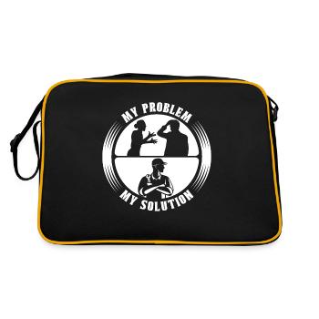 Ingénieur mécanique Mon problème Mon papa pictogramme - Sac Retro - noir/or - Dos