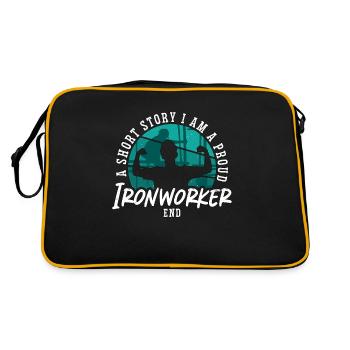 Ironworker A Short Story I Am A Proud Metalworker - Retro Bag - black/gold - Back