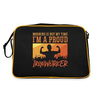 Ironworker Morning Is Not My Time I'm A Locksmith - Retro Bag - black/gold - Back