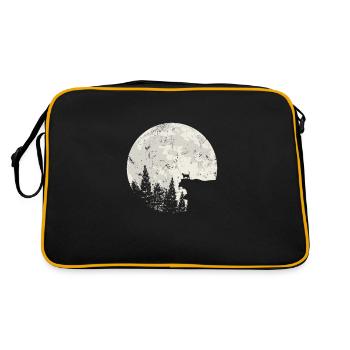 Chat au clair de lune nuit ciel cratère - Sac Retro - noir/or - Dos