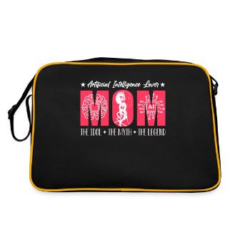Artificial Intelligence Lover Mom The Technology - Retro Tasche - Schwarz/Gold - Hinten