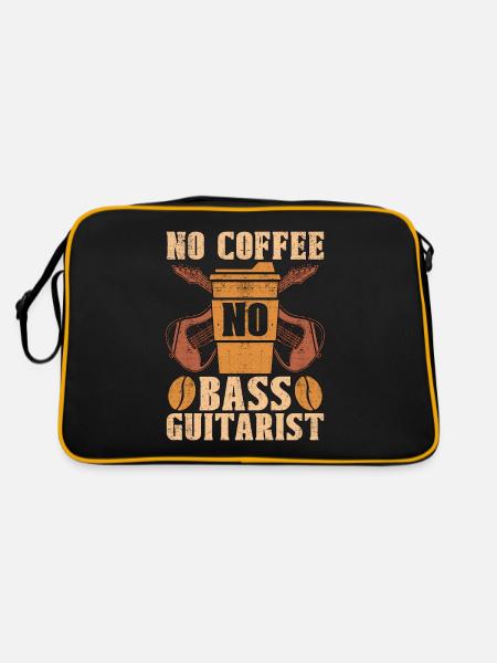Bass Guitarist No Coffee No Musician Coffee Lover - Retro Bag - black/gold - Back