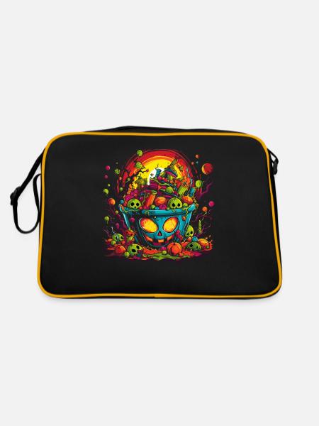 Candy Bucket Costume d'Halloween Trick or Treat - Sac Retro - noir/or - Dos