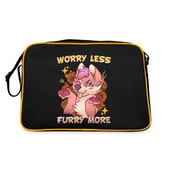 Worry less Furry more I Fursona Cosplay Fandom - Retro Bag - black/gold - Back