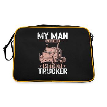 My Man is one hot Mother Trucker Profession - Retro Bag - black/gold - Back