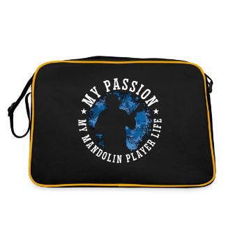 Joueur de mandoline Ma passion Ma mandoline Musique folklorique - Sac Retro - noir/or - Dos