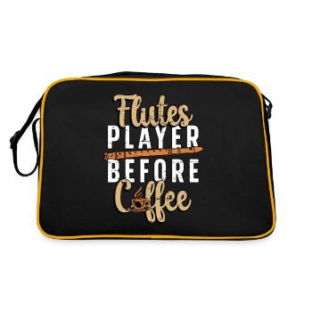 Joueur de flûtes avant café flûtiste amateur de café - Sac Retro - noir/or - Dos