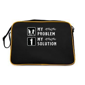 Joueur de flûtes Mon problème Mon pictogramme Papa Maman - Sac Retro - noir/or - Dos