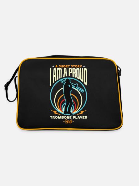 Joueur de trombone Une histoire courte Je suis une fanfare - Sac Retro - noir/or - Dos