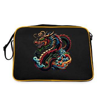 Conception artistique de dragon chinois coloré - Sac Retro - noir/or - Dos