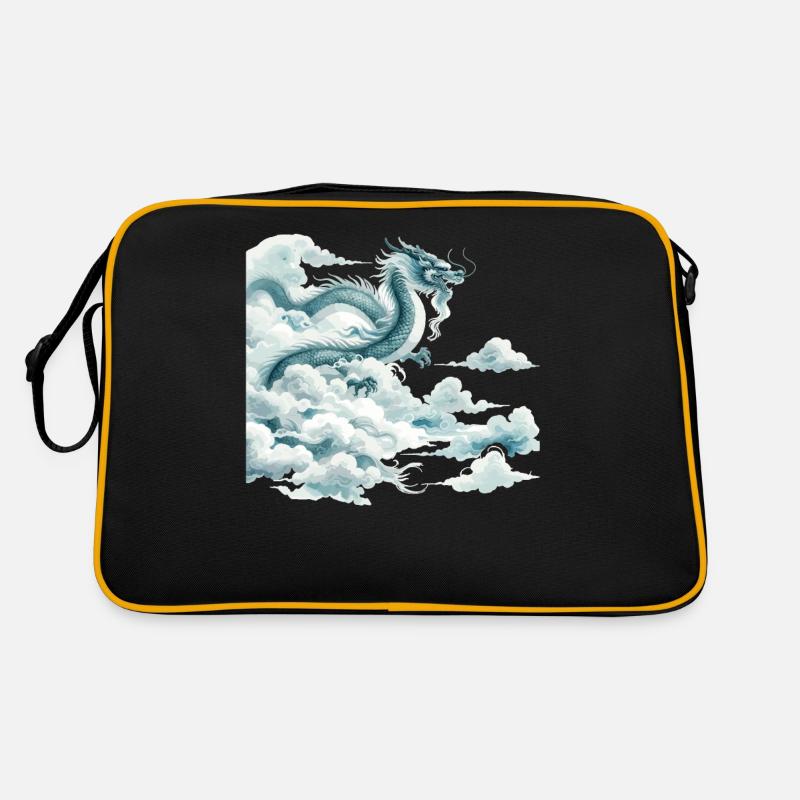 Dragon Cloud Chinese Dragon Watercolor Art Retro Bag