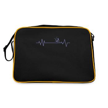 Ligne de battement de cœur avec figurine de bâton Aïkido - Sac Retro - noir/or - Dos