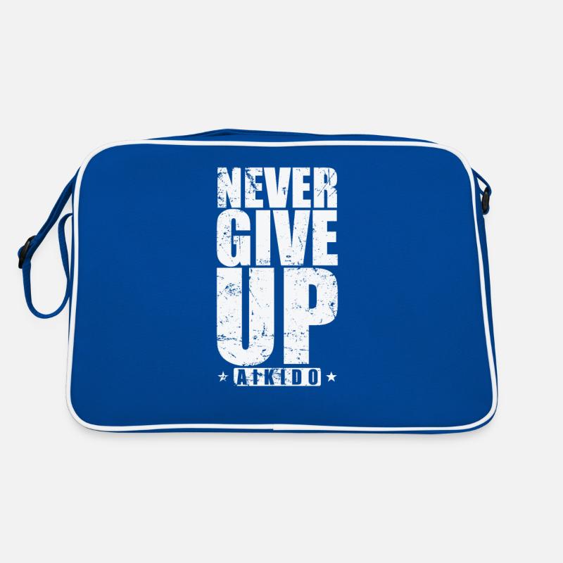 Never Give Up Aikido Training Kampfkunst Retro Tasche