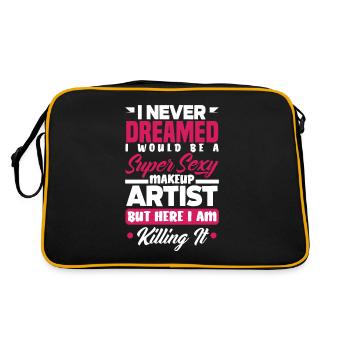 Lustiges Make Up Artist Maskenbildner Geschenk - Retro Tasche - Schwarz/Gold - Hinten