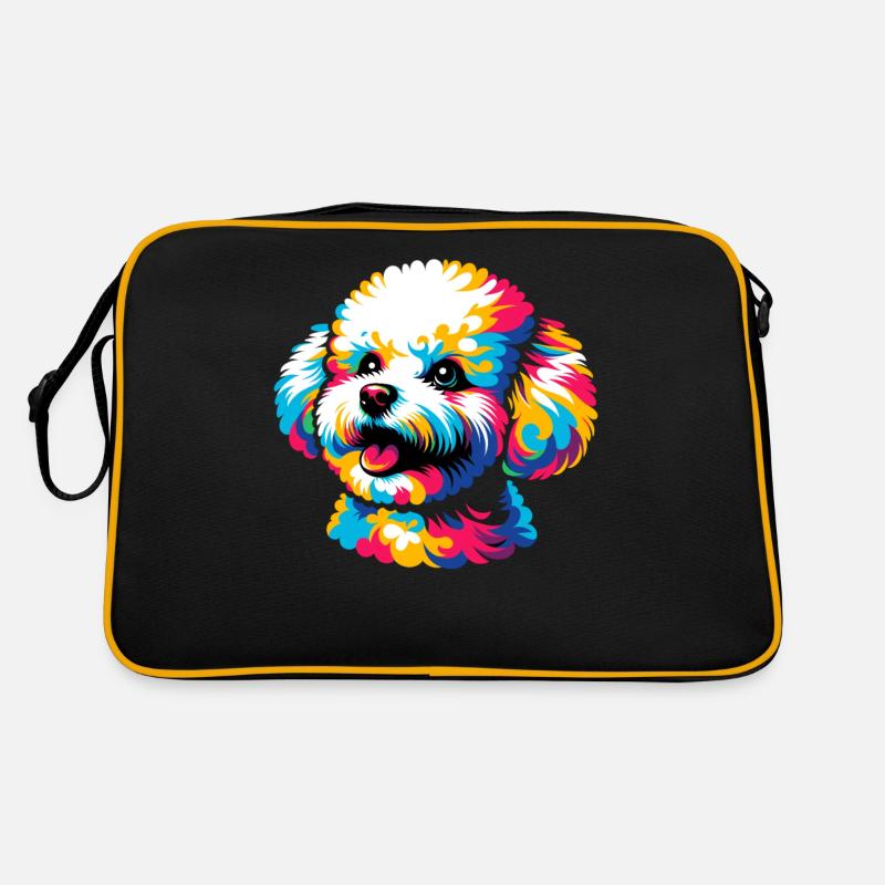Bichon Frise Hund Pop Art Retro Tasche