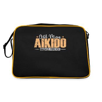 vieil homme aikido badass forever entraînement - Sac Retro - noir/or - Dos