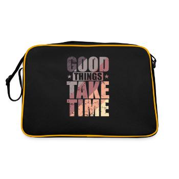 Good things take time Quality over quantity - Retro Bag - black/gold - Back