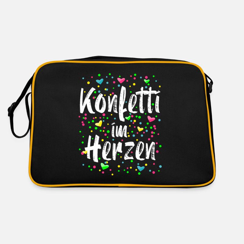 Konfetti im Herzen Karneval Kostüm Fasching Retro Tasche