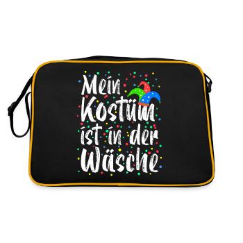 Mein Kostüm Ist In Der Wäsche Karneval Kostüm - Retro Tasche - Schwarz/Gold - Hinten