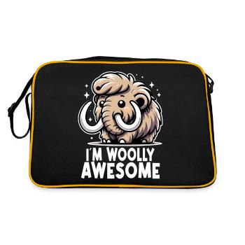Ich bin wollig geil - Retro Tasche - Schwarz/Gold - Hinten
