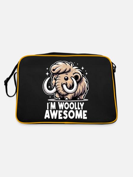 I´m Woolly Awesome - Retro Bag - black/gold - Back