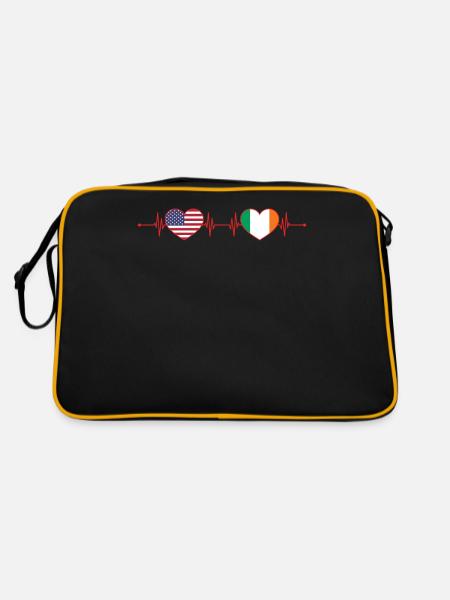 USA Ireland Heartbeat American Irish - Retro Bag - black/gold - Back