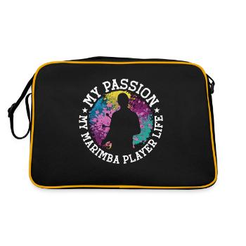 Marimba Player My Passion My Percussion Instrument - Retro Bag - black/gold - Back