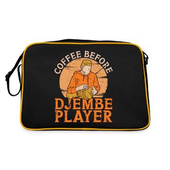 Café du joueur de djembé avant l’amateur de café de djembé - Sac Retro - noir/or - Dos