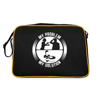 Joueur de Djembé Mon Problème Mon Pictogramme Papa Maman - Sac Retro - noir/or - Dos