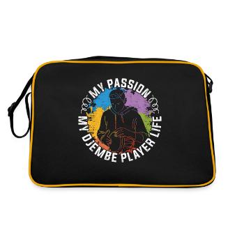 Joueur de Djembé Ma Passion Mon Joueur de Djembé Batteur - Sac Retro - noir/or - Dos