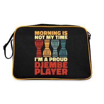 Joueur de Djembé Le matin n’est pas mon heure, je suis un batteur - Sac Retro - noir/or - Dos