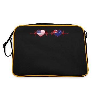 États-Unis Nouvelle-Zélande Heartbeat Américain Néo-Zélandais - Sac Retro - noir/or - Dos