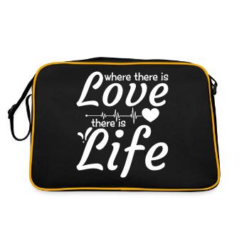 Love Quote Romantic Inspirational Message Life - Retro Bag - black/gold - Back