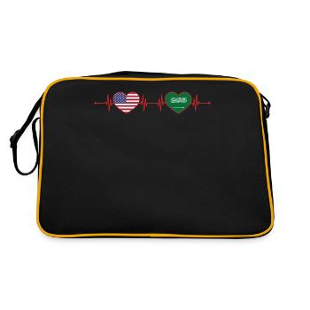 États-Unis Arabie Saoudite Heartbeat Américain Saoudien - Sac Retro - noir/or - Dos