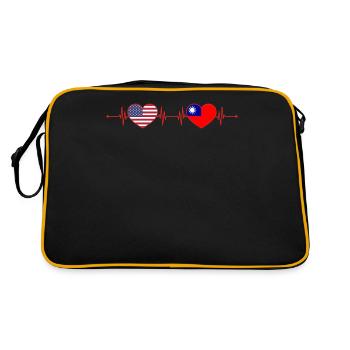 États-Unis Taïwan Heartbeat Américain Taïwanais - Sac Retro - noir/or - Dos
