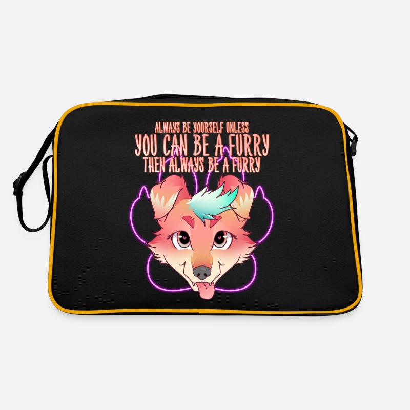 Always be yourself unless you can be a Furry - Retro Bag - black/gold
