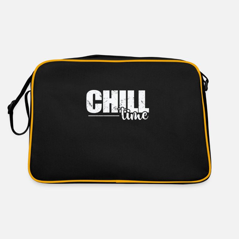 Chill Time relaxen - Retro Tasche - Schwarz/Gold