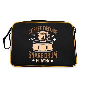 Caisse claire Joueur Tambour Café Batteur Amateur de café - Sac Retro - noir/or - Dos