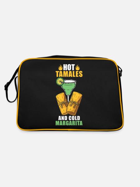 Tamales Lover Tamales chauds et Margarita froide et froide - Sac Retro - noir/or - Dos